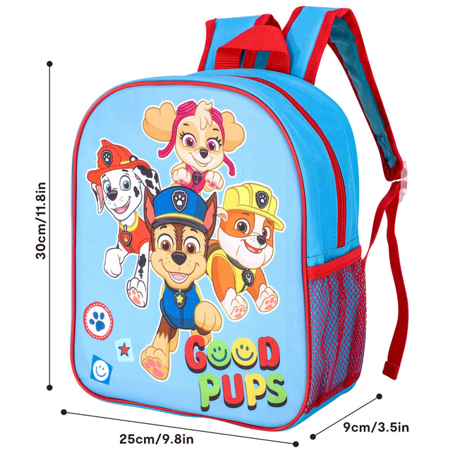 Paw Patrol Good Pups Backpack Kumperi Kids School Bag Blue Red 30cm Chase Marshall Rubble