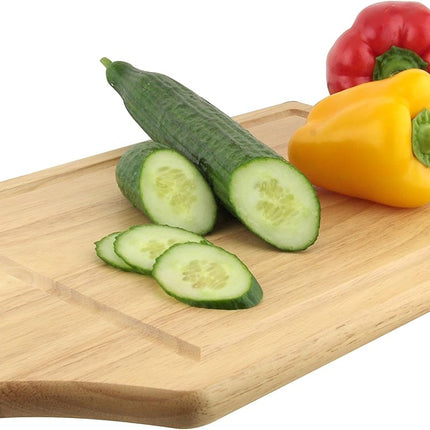 Apollo Extra Large Hevea Wood Chopping Board - 45 x 28 x 2 cm | Handle & Juice Groove | Sustainable Kitchen at Kumperi