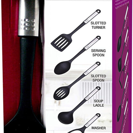 Prima 5‑Piece Nylon Kitchen Utensils Tool Set with Stainless Steel Handles | Kumperi