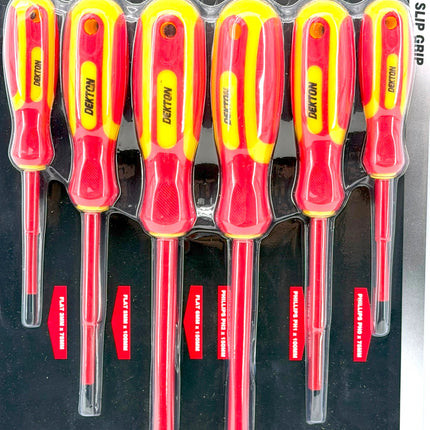 Dekton 6-Piece Insulated Screwdriver Set | Professional Grade, Anti-Slip Handles | Kumperi