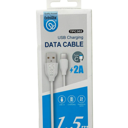ExtraStar USB Type-C Charging Data Cable 1.5m | Fast 2A Charging & Data Transfer | Kumperi