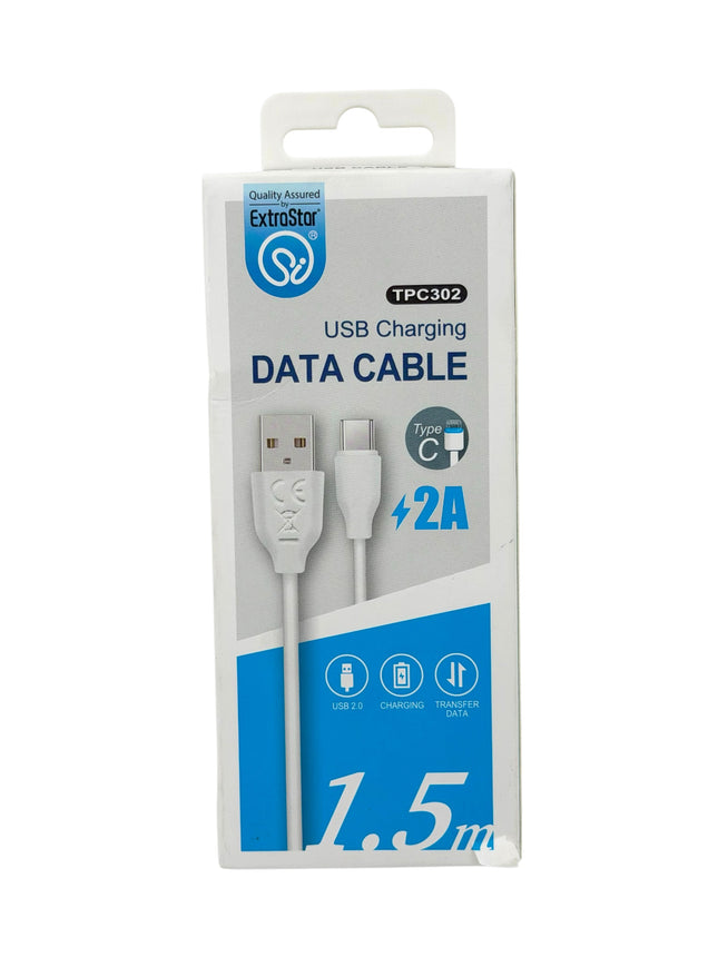 ExtraStar USB Type-C Charging Data Cable 1.5m | Fast 2A Charging & Data Transfer | Kumperi