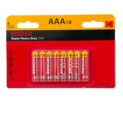 Kodak AAA Super Heavy Duty Zinc Batteries (8-Pack) | Long-Lasting Power | Kumperi