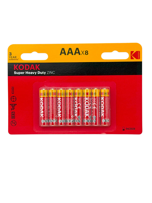 Kodak AAA Super Heavy Duty Zinc Batteries (8-Pack) | Long-Lasting Power | Kumperi