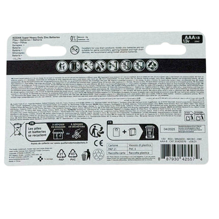 Kodak AAA Super Heavy Duty Zinc Batteries (8-Pack) | Long-Lasting Power | Kumperi
