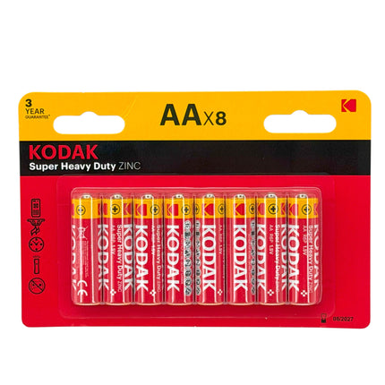 Kodak AA Super Heavy Duty Zinc Batteries (8-Pack) | Long-Lasting Power | Kumperi