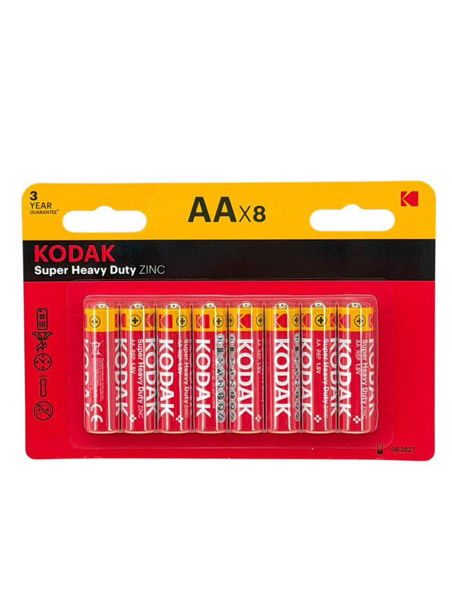 Kodak AA Super Heavy Duty Zinc Batteries (8-Pack) | Long-Lasting Power | Kumperi