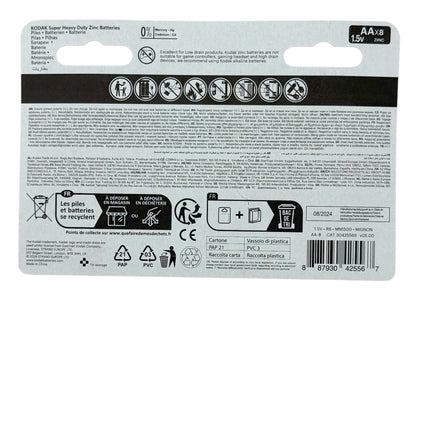 Kodak AA Super Heavy Duty Zinc Batteries (8-Pack) | Long-Lasting Power | Kumperi
