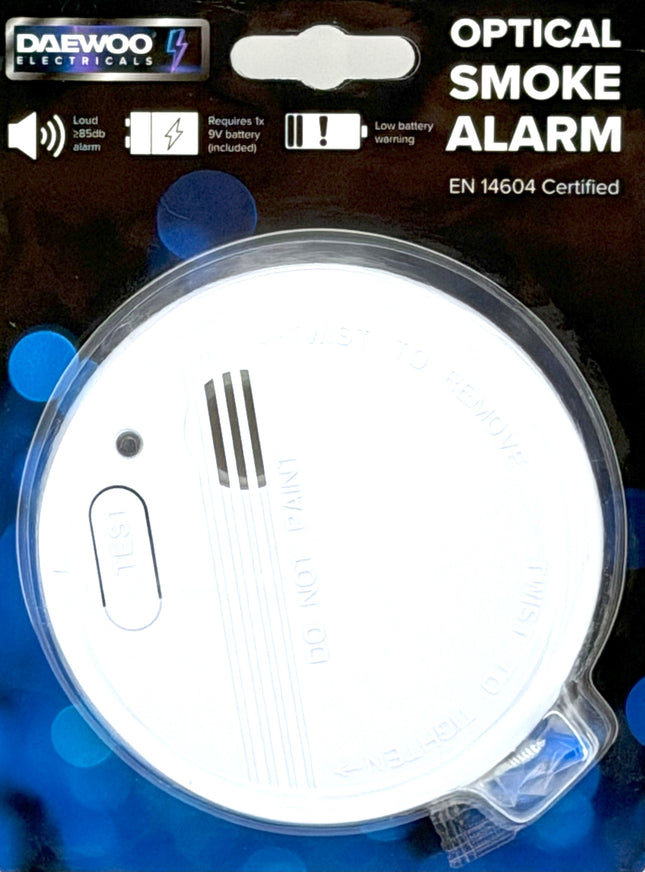 Daewoo Optical Smoke Alarm, Loud 85dB Alarm, Kumperi