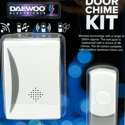 Daewoo Cordless Doorbell Kit 300m Range - 36 Chimes Available