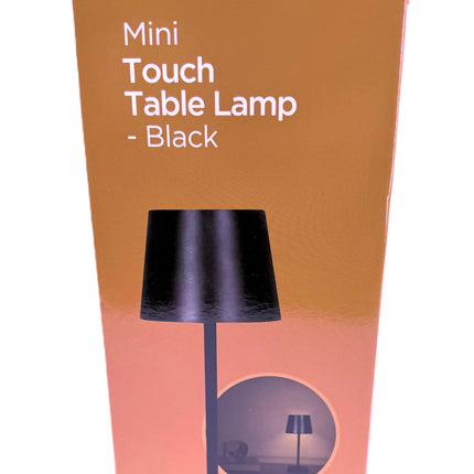 Kingavon Mini Touch Table Lamp - Black | 3 Brightness Levels | Warm White Light | KUMPERI