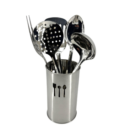 Prima Kitchenware 6‑Piece Stainless Steel Kitchen Tool Set with Utensil Caddy | Kumperi