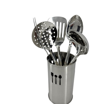 Prima Kitchenware 6‑Piece Stainless Steel Kitchen Tool Set with Utensil Caddy | Kumperi