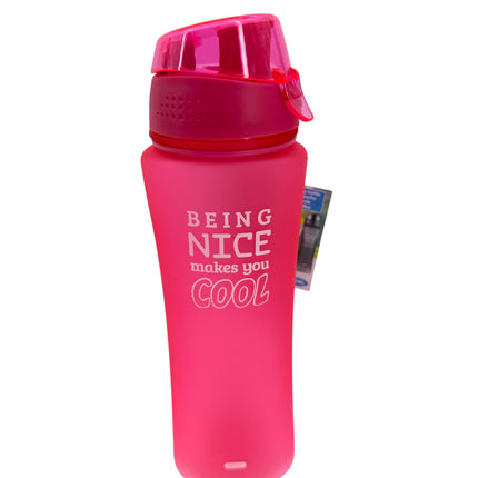 Kumperi 650ml “Being Nice Makes You Cool” Water Bottle – Flip‑Top, Leakproof, BPA‑Free, Carry Strap, Multiple Colours