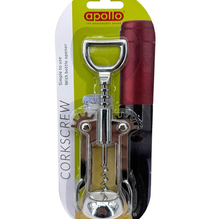 Kumperi Apollo Wing Corkscrew – Heavy‑Duty Wine Bottle Opener with Integrated Cap Opener, Easy‑Lift Lever Arms, Chrome Finish