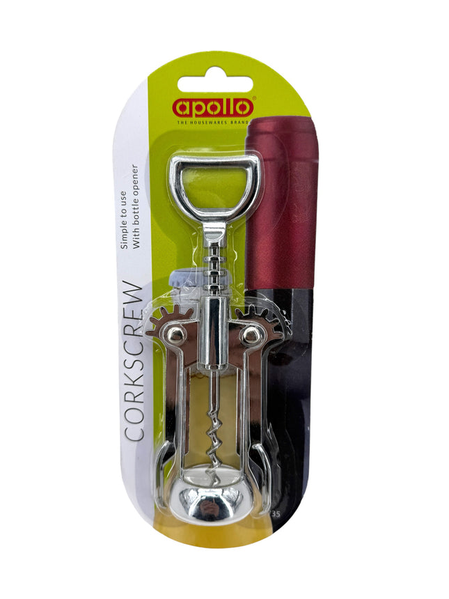 Kumperi Apollo Wing Corkscrew – Heavy‑Duty Wine Bottle Opener with Integrated Cap Opener, Easy‑Lift Lever Arms, Chrome Finish