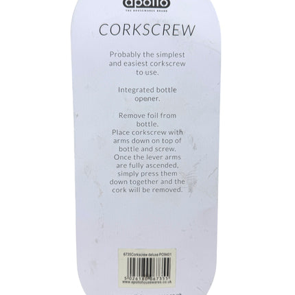 Kumperi Apollo Wing Corkscrew – Heavy‑Duty Wine Bottle Opener with Integrated Cap Opener, Easy‑Lift Lever Arms, Chrome Finish