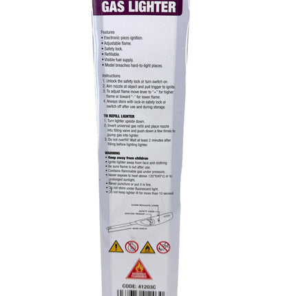 PRIMA Electronic Piezo Gas Lighter with Safety Lock - Refillable Kitchen Lighter with Adjustable Flame - Available at Kumperi