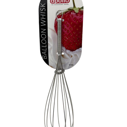 Kumperi Apollo Chrome Balloon Whisk – Stainless Steel Wires, Comfort Spring Handle, Lightweight Mixer for Baking & Sauces