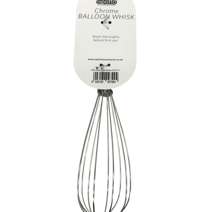 Kumperi Apollo Chrome Balloon Whisk – Stainless Steel Wires, Comfort Spring Handle, Lightweight Mixer for Baking & Sauces