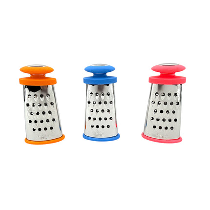 6-Inch Professional Stainless Steel Box Grater with Ergonomic Silicone Handles - Multi-Surface Kitchen Grater for Cheese, Vegetables & Citrus - Available at Kumperi