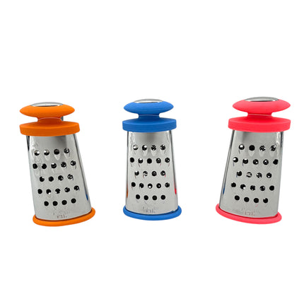 6-Inch Professional Stainless Steel Box Grater with Ergonomic Silicone Handles - Multi-Surface Kitchen Grater for Cheese, Vegetables & Citrus - Available at Kumperi