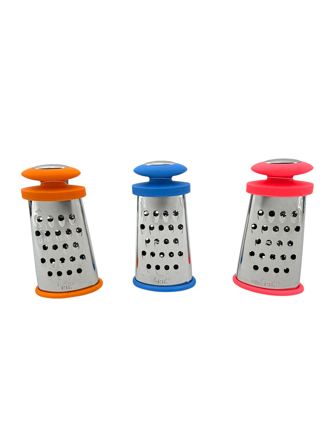 6-Inch Professional Stainless Steel Box Grater with Ergonomic Silicone Handles - Multi-Surface Kitchen Grater for Cheese, Vegetables & Citrus - Available at Kumperi