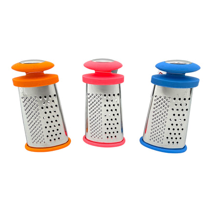 6-Inch Professional Stainless Steel Box Grater with Ergonomic Silicone Handles - Multi-Surface Kitchen Grater for Cheese, Vegetables & Citrus - Available at Kumperi