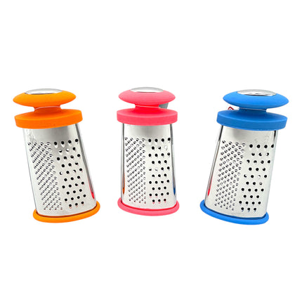 6-Inch Professional Stainless Steel Box Grater with Ergonomic Silicone Handles - Multi-Surface Kitchen Grater for Cheese, Vegetables & Citrus - Available at Kumperi