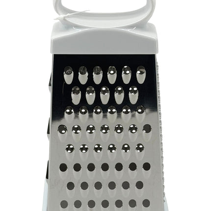 Apollo 4-Sided Box Grater White Handle Stainless Steel Multi-Function Kitchen Grater with Non-Slip Base | Kumperi