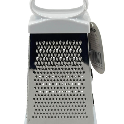 Apollo 4-Sided Box Grater White Handle Stainless Steel Multi-Function Kitchen Grater with Non-Slip Base | Kumperi