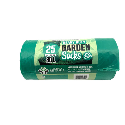 25 Heavy Duty Garden Sacks - Extra Strong Garden Waste Bags 80L | Landscaping Bags 700x860mm | Kumperi