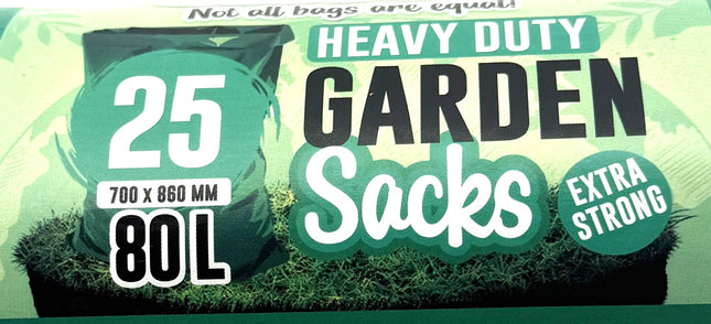 25 Heavy Duty Garden Sacks - Extra Strong Garden Waste Bags 80L | Landscaping Bags 700x860mm | Kumperi