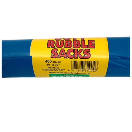 5 Heavy Duty Rubble Sacks - 400 Gauge Waste Bags 20"x30" | 100% Recycled Plastic Bags | Kumperi