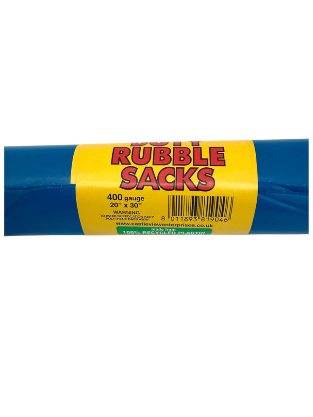 5 Heavy Duty Rubble Sacks - 400 Gauge Waste Bags 20"x30" | 100% Recycled Plastic Bags | Kumperi