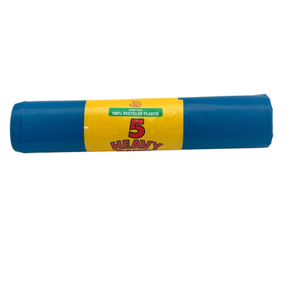 5 Heavy Duty Rubble Sacks - 400 Gauge Waste Bags 20"x30" | 100% Recycled Plastic Bags | Kumperi