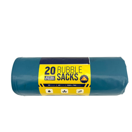 20 Extra Strong Rubble Sacks - Heavy Duty Bags 40L | Waste Bags 508x762mm | Kumperi