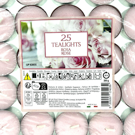 25 Rose Tealights Pack - Scented Tea Light Candles | Romantic Rose Fragrance | Quality Candles | Kumperi