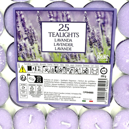25 Lavender Tealights Pack - Scented Tea Light Candles | Relaxing Lavender Fragrance | Kumperi
