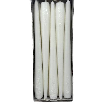 Tapered Dinner Candles 10 Pack - Premium White Dinner Candles 24.5cm | 8 Hour Burn Time | Classic Table Candles for Dining & Events | Kumperi
