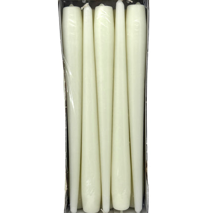 Tapered Dinner Candles 10 Pack - Premium Ivory Dinner Candles 24.5cm | 8 Hour Burn Time | Classic Table Candles for Dining & Events | Kumperi