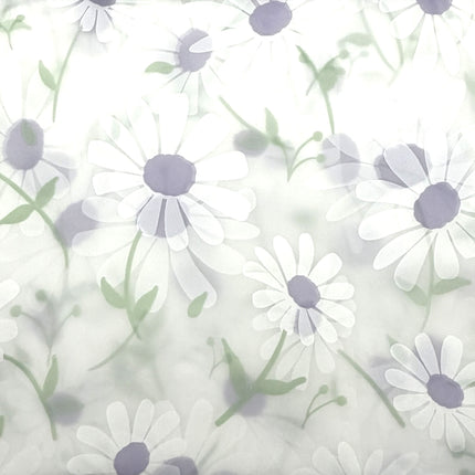 Bathroom Solutions® 100% PEVA Shower Curtain - Lilac & Green Daisy Floral Print | 180x180cm | 12 Hooks | Kumperi Home