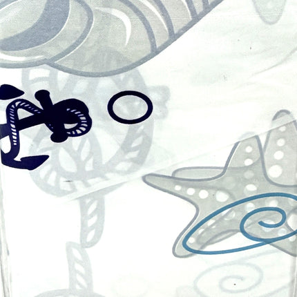 Adorn Nautical PEVA Shower Curtain 180 cm x 180 cm Set | KUMPERI