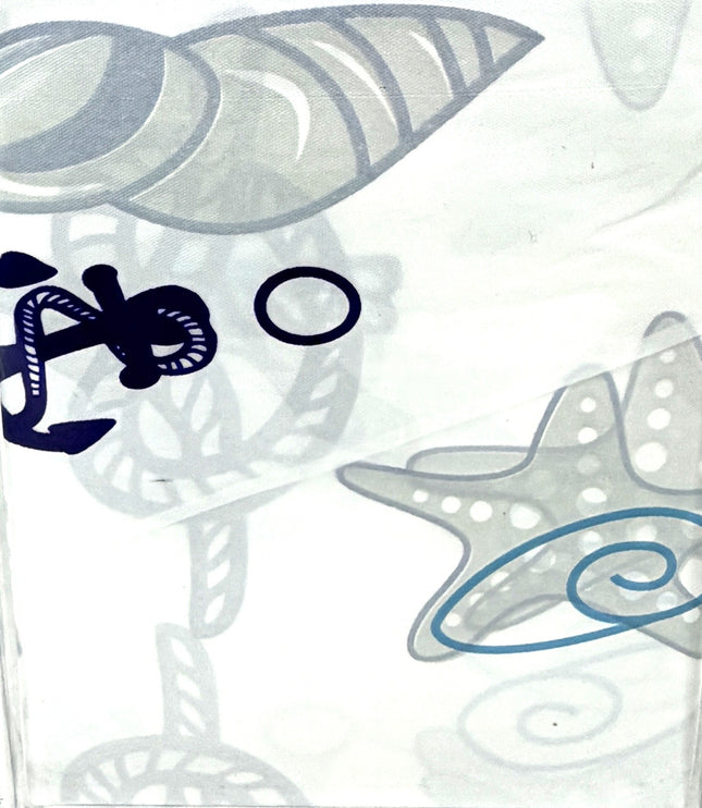 Adorn Nautical PEVA Shower Curtain 180 cm x 180 cm Set | KUMPERI