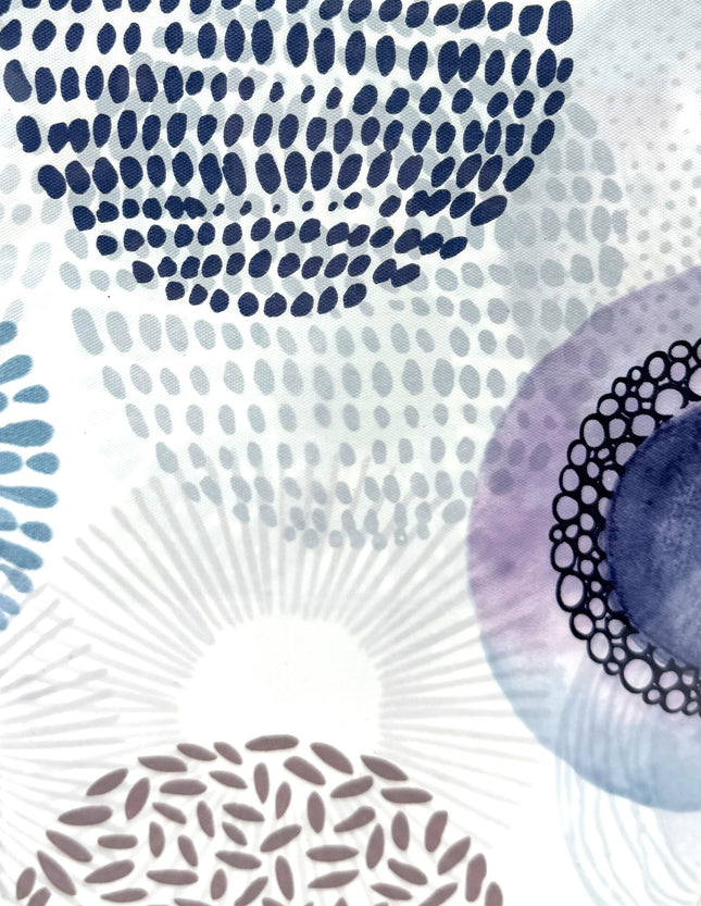 Adorn Dot Pattern PEVA Shower Curtain 180 cm x 180 cm Set | KUMPERI