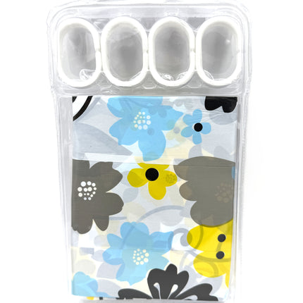 Adorn Floral Pattern PEVA Shower Curtain 180 cm x 180 cm Set | KUMPERI