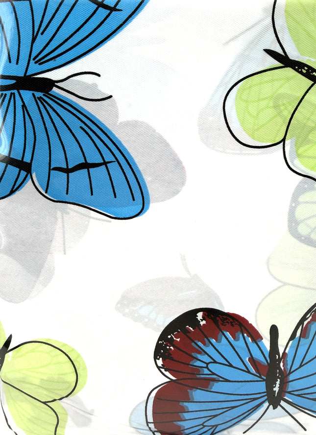 Adorn Butterfly Pattern PEVA Shower Curtain 180 cm x 180 cm Set | KUMPERI