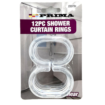 12PC Clear Shower Curtain Rings – Durable, Rust-Free, Easy Glide Bathroom Hooks  Kumperi