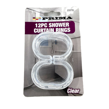 12PC Clear Shower Curtain Rings – Durable, Rust-Free, Easy Glide Bathroom Hooks  Kumperi