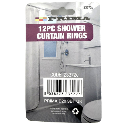12PC Clear Shower Curtain Rings – Durable, Rust-Free, Easy Glide Bathroom Hooks  Kumperi